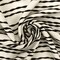Ivory-Black Bump Stripe Printed Striated Texture Crepe Fabric By the Yard